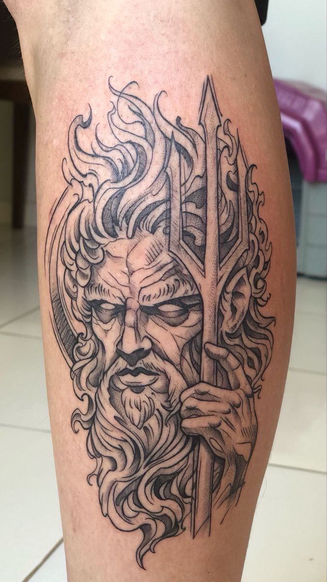 Poseidon Tattoo 26 Ideas : Powerful Greek Mythology Designs for Men Featuring Sleeve