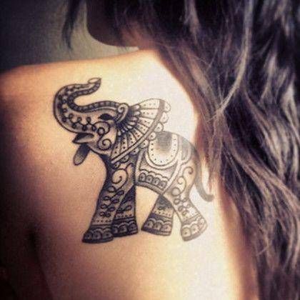19 Elephant Tattoos with Raised Trunk Ideas