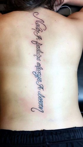 17 Cursive Spine Tattoo ideas