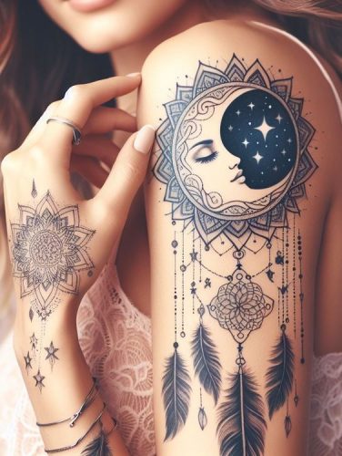 Explore 18 Unique Dreamcatcher Tattoo Designs for  &#8211; Symbolism &#038; Artistic Beauty