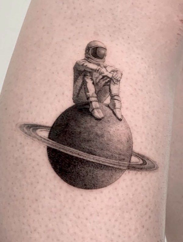 Astronaut Tattoo Ideas for Men and Women Minimalist, Stencil Outline, and Cosmic Designs