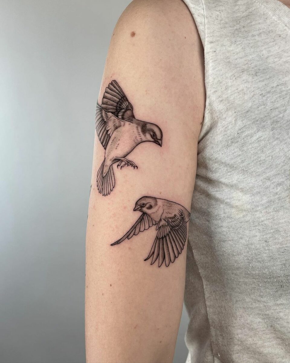 29 Sparrow Tattoo Ideas : Traditional, Men Arm and Hand Designs, Meaningful Bird Tattoos