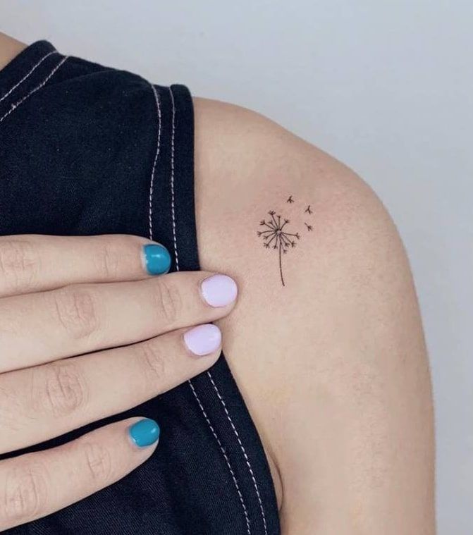 Dandelion Tattoo 24 Ideas with Fine Line, Fairy Blowing, Tiny Black and White Designs