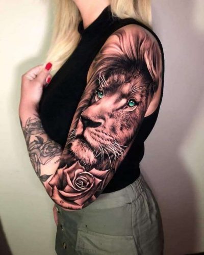 Lion Tattoo with Blue Eyes: 20 Enchanting and Mesmerizing Designs