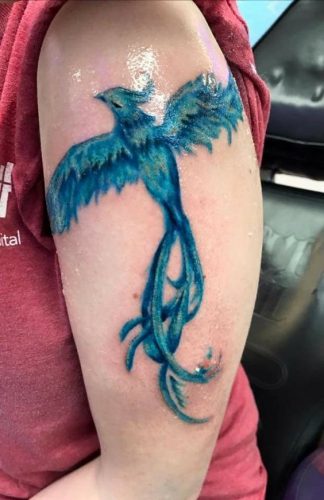 27 Majestic Phoenix Color Tattoo Designs