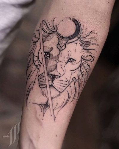Lion Tattoo Outline: 19 Bold and Striking Silhouette Designs