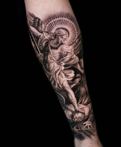 Discover the Divine Valor: 15 Inspirational St. Michael the Archangel Tattoo Designs for