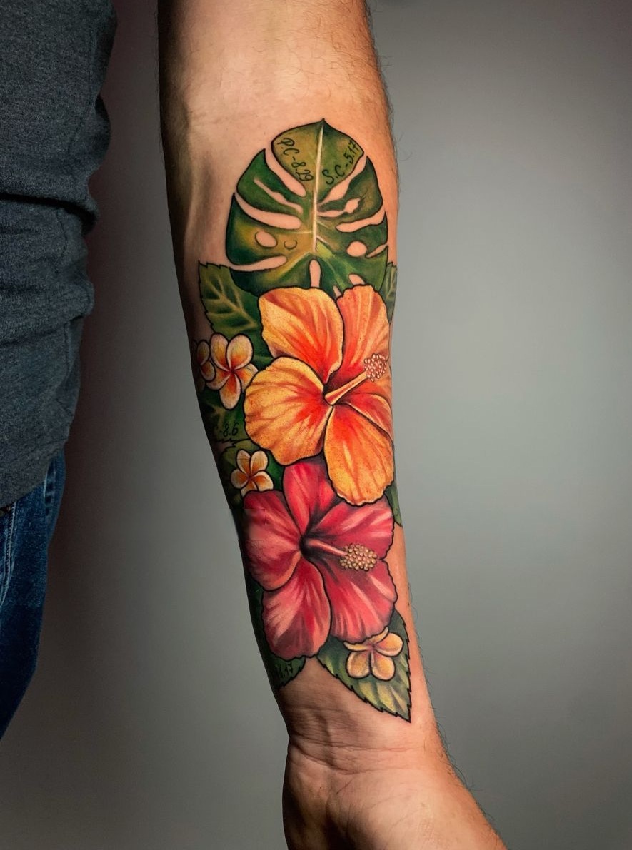 Hibiscus 27 Tattoo Ideas with Sleeve, Shoulder, Arm, Thigh &#038; Back Designs