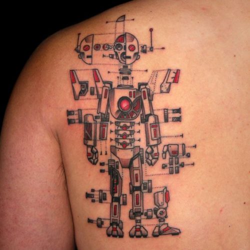 Explore 20 Unique Robot Tattoo Ideas for : From Futuristic Samurai to Colorful Mechanical Art