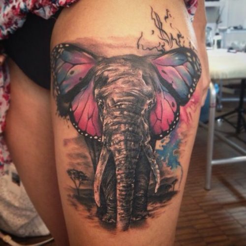 20 Elephant Tattoos on the Hip Ideas