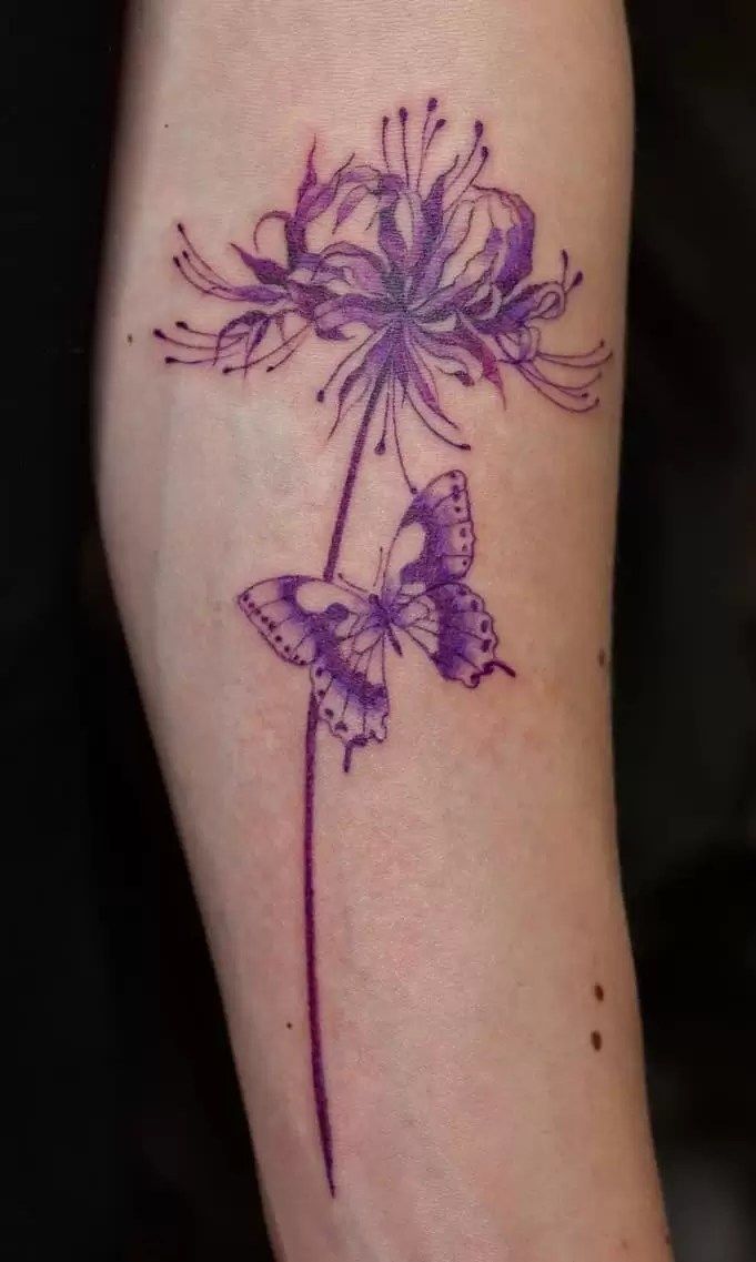 Spider Lily Tattoo 30 Ideas with Traditional Japanese Design, Arm Sleeve, Abstract Meaning