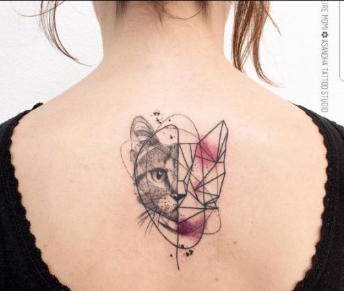 17 Geometric Cat Tattoo Ideas