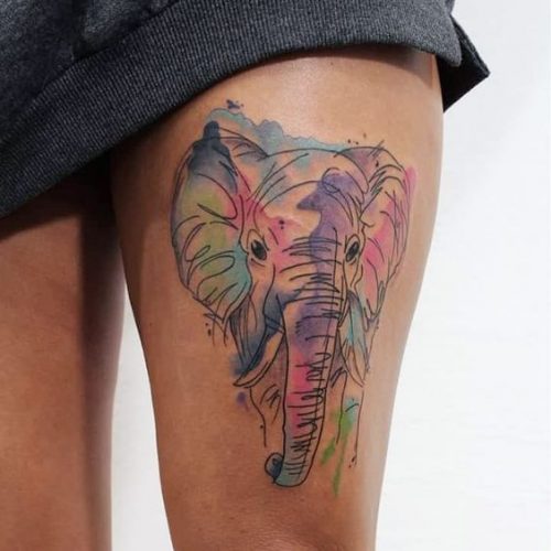 20 Elephant Tattoos on the Hip Ideas