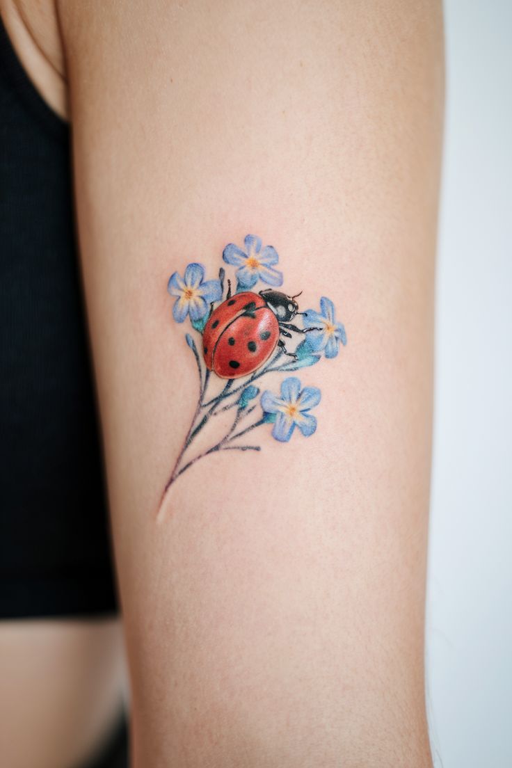 29 Ladybug Tattoo Ideas with Stencil Designs, Fine Line, Traditional Style, Gothic, Floral