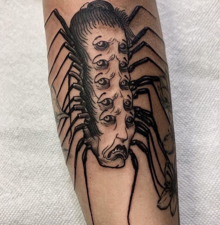 31 Centipede Tattoo Ideas : Blackwork, Traditional, Tokyo Ghoul, Spider Lily, Skull, Giant Back