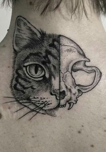 19 Cat Skull Tattoo Ideas