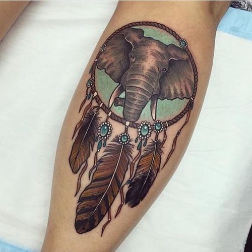 19 Elephant Tattoos with Raised Trunk Ideas