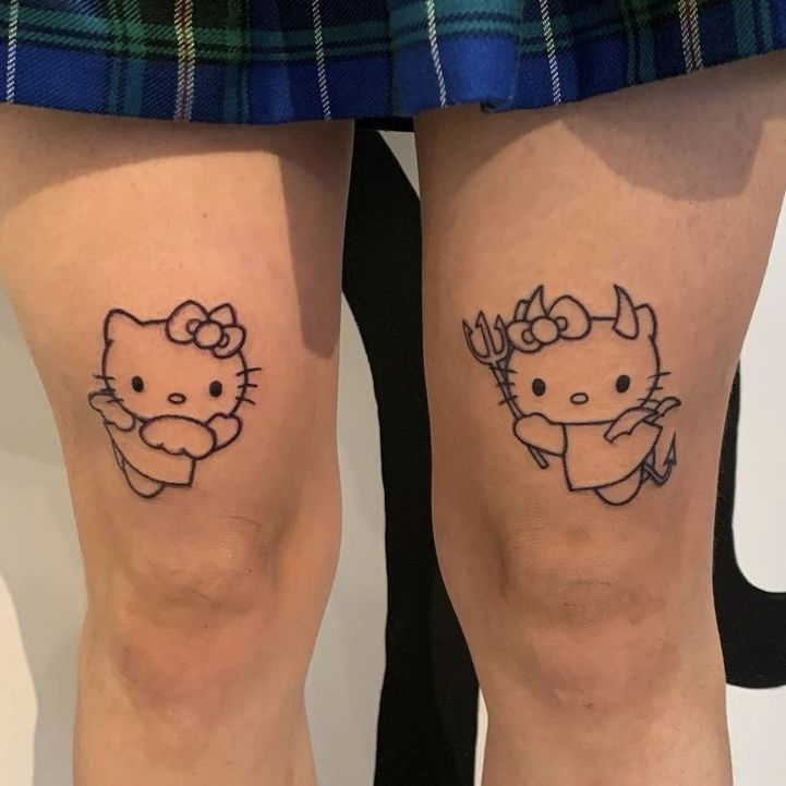 Hello Kitty Tattoo 29 Ideas for Women, Men & Couples Sleeve, Fine Line, Y2K, Cien Pies & More