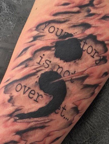 30 Stunning Semicolon Tattoo Ideas for : Minimalist, Butterfly, Floral, Heart & More
