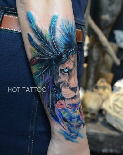 Watercolor Lion Tattoo: 20 Vibrant and Artistic Designs