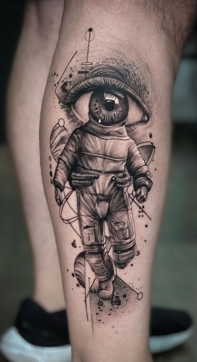 Astronaut Tattoo Ideas for Men and Women Minimalist, Stencil Outline, and Cosmic Designs