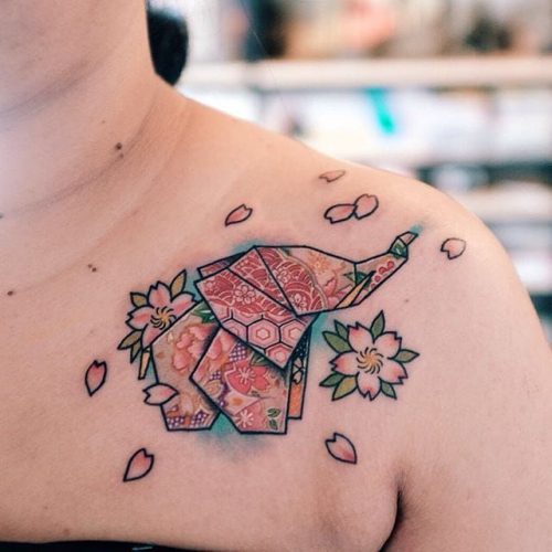 Explore the Art of Paper Folding with 18 Unique Origami Tattoo Ideas for – Creative and Colorful