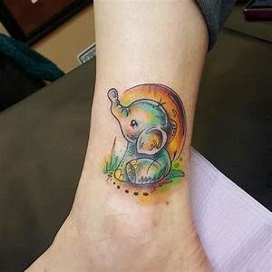 19 Elephant Ankle Tattoos Ideas