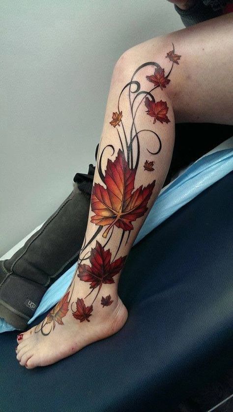 27 Leaf Tattoos Designs for Guys & Girls Fine line, Sleeve, Under breast & Autumn ink Concepts