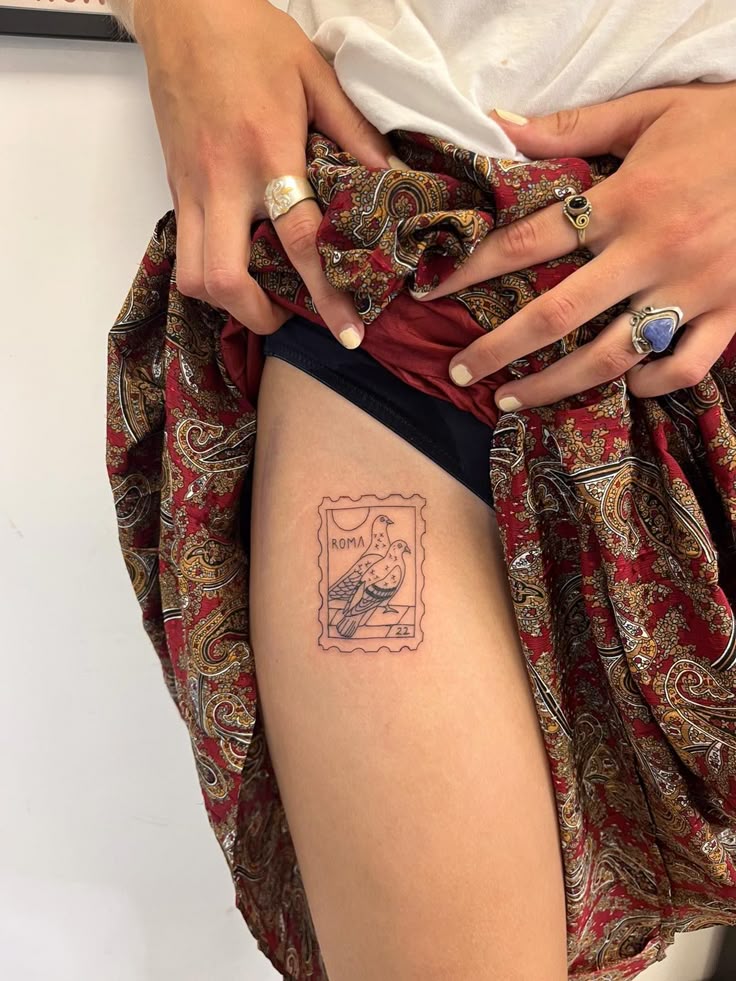 30 Unique Stamp Tattoo Ideas with Travel, Floral, Vintage, Fine Line, and Matching Postage Designs