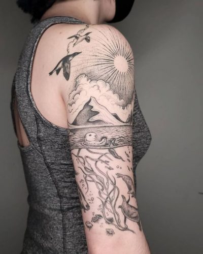 15 Ocean Tattoos Sleeve for Women Ideas : Dive into Stunning Sea-Inspired Ink!