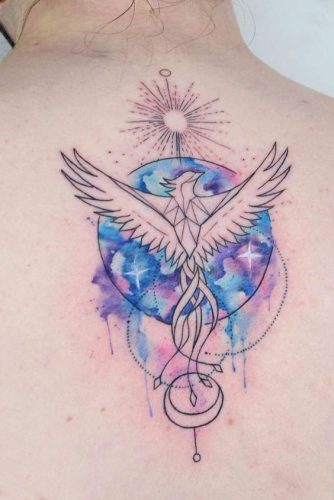 27 Majestic Phoenix Color Tattoo Designs