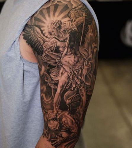 Discover the Divine Valor: 15 Inspirational St. Michael the Archangel Tattoo Designs for