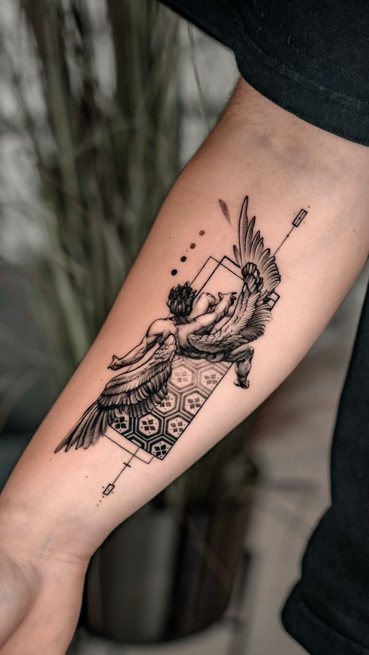 27 Powerful Icarus Tattoo Ideas for : From Bold Falls to Mythic Flight in Realism, Color, Line Art