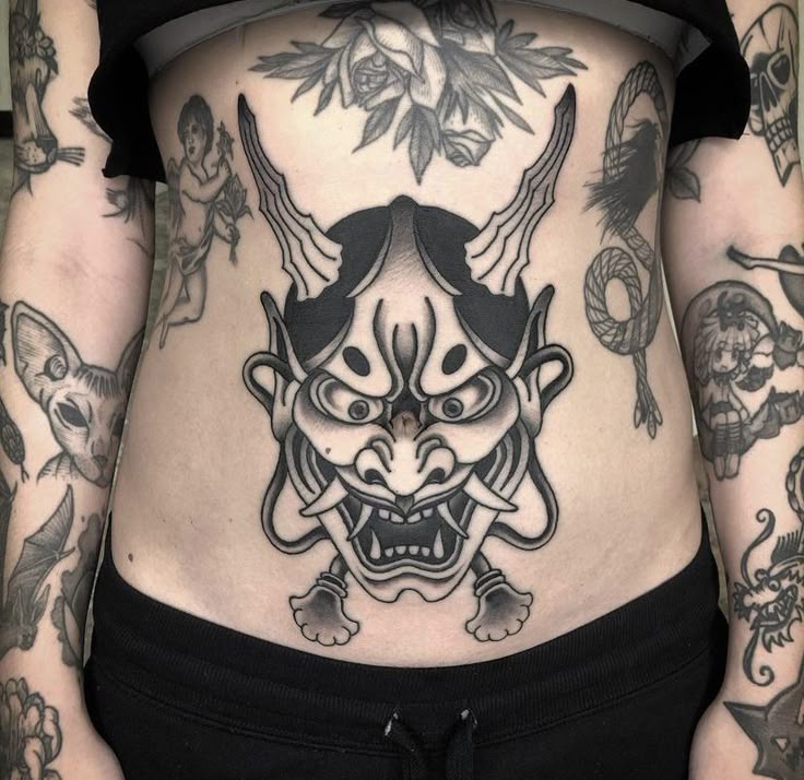 27 Oni Mask Tattoo Ideas Traditional Japanese Designs for Forearm, Chest, Sleeve, and Back