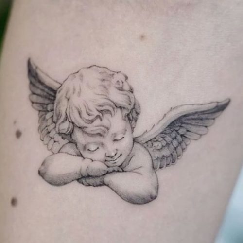 Explore 20 Stunning Angel Tattoo Designs for : From Seraphims to Cherubic Delights