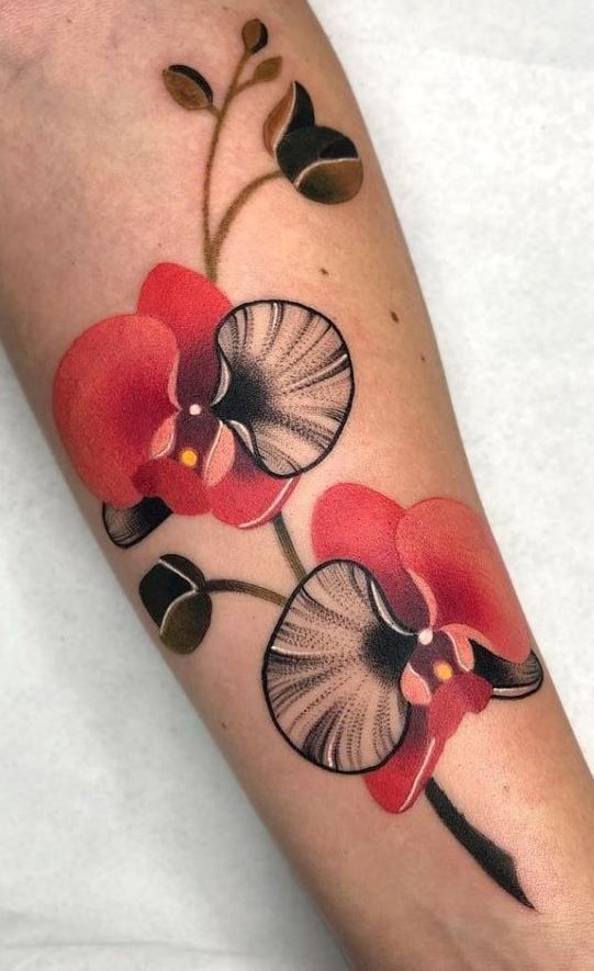 26 Orchid Tattoo Ideas for Minimalist, Colour, and Fine Line Designs