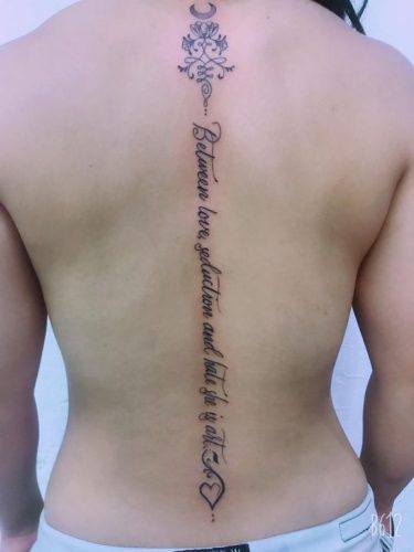 17 Cursive Spine Tattoo ideas