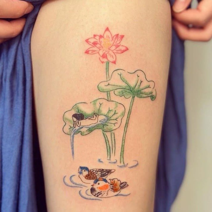 30 Creative Water Lily Tattoos for : Tattoos with Special Meanings