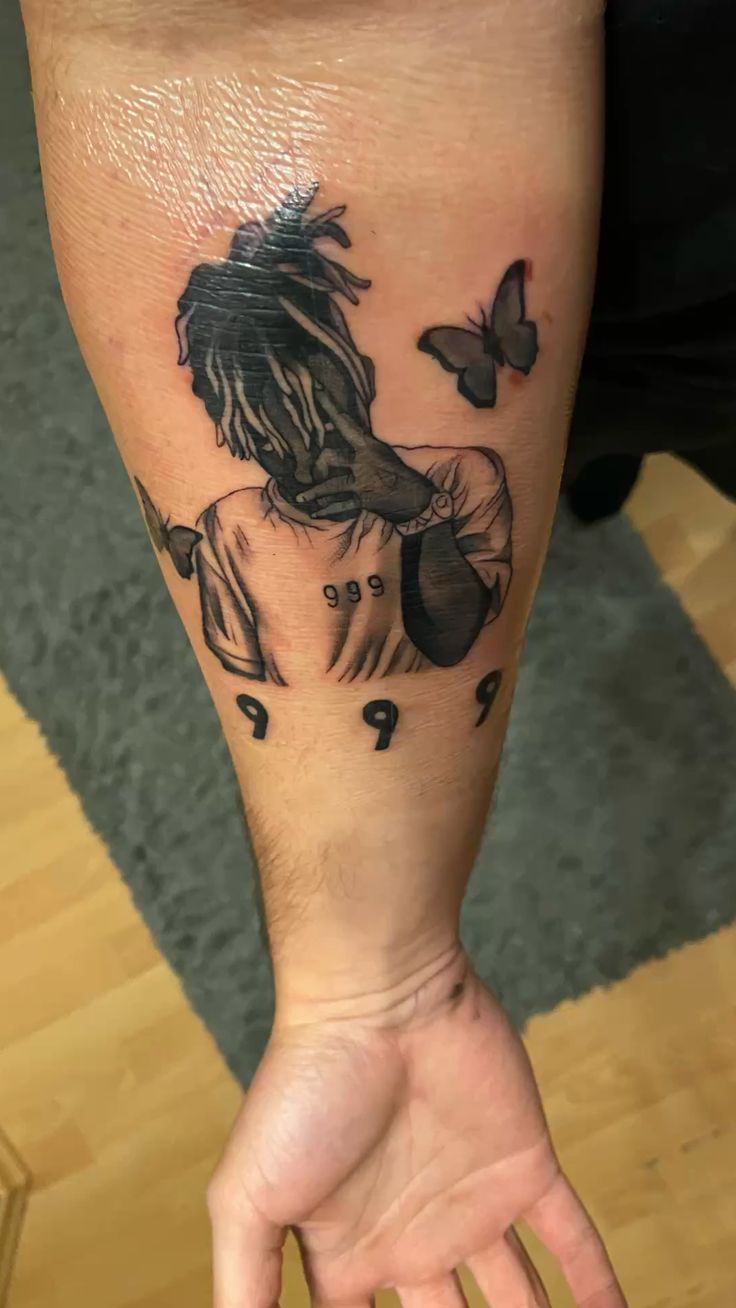 28 Juice WRLD Tattoo Ideas 999 Designs with Butterfly, Lyrics and Simple Matching Tattoo Inspiration