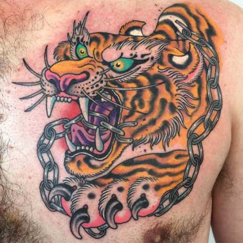 27 Chest Tiger Tattoo Ideas