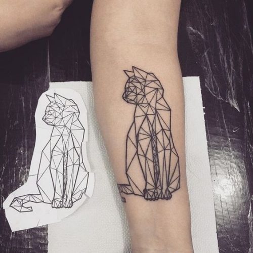 17 Line Art Cat Tattoo Ideas