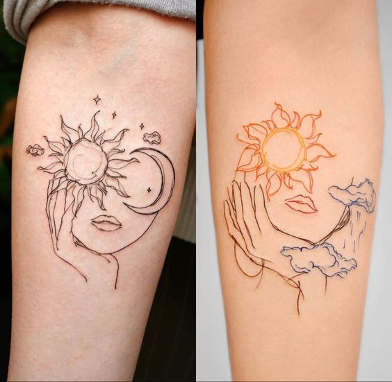 Explore 23 Unique Sun and Moon Tattoo Ideas for : Simple, Minimalist & Matching Designs for All