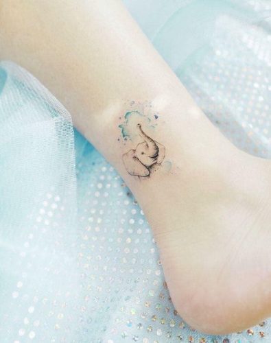 19 Elephant Ankle Tattoos Ideas