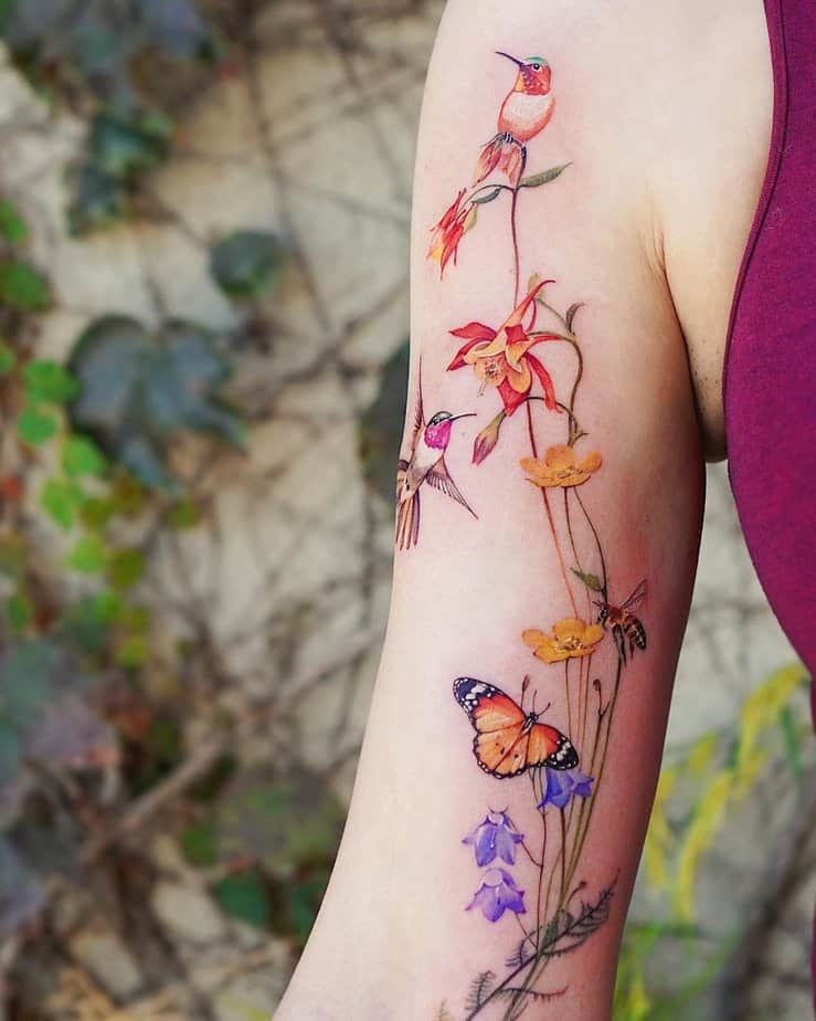 29 Wildflower Tattoo Ideas: Dainty Fine Line, Arm Sleeves, Ankle Wraps, Minimalist Shoulder Designs