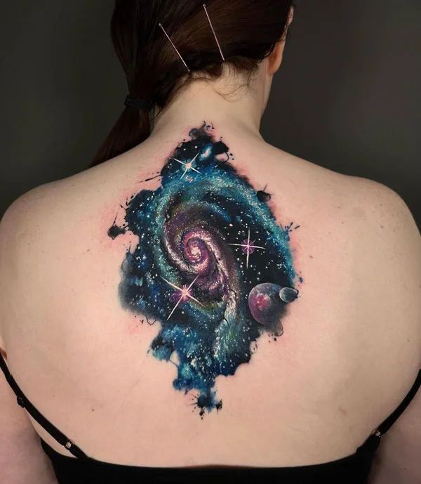 27 Galaxy Tattoo Ideas with Sleeve Designs, Black and Grey, and Cosmic Color Concepts