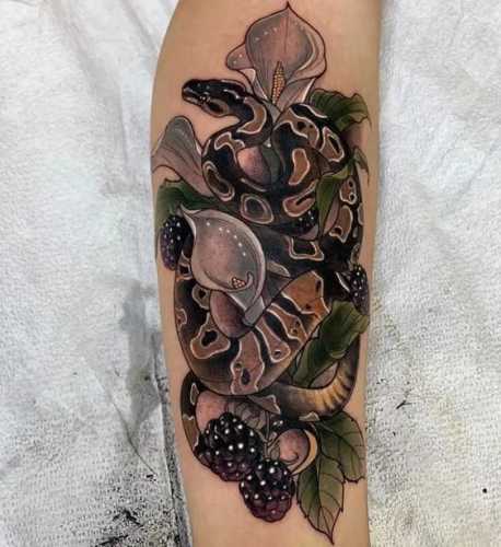 25 Ideas Embracing Color in Snake Tattoo Designs