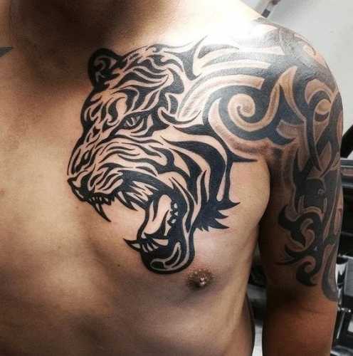 27 Chest Tiger Tattoo Ideas