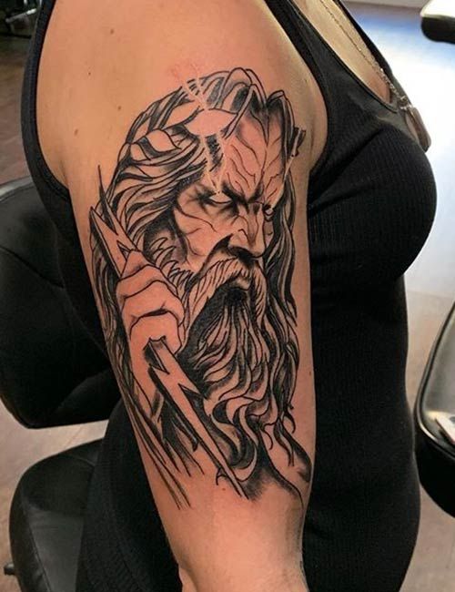 26 Zeus Tattoo Ideas for Sleeve, Forearm, and Full Back Designs with Greek Gods Mythology