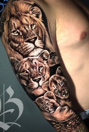 19 Lion Tattoo with Cubs: Celebrate Family and Love