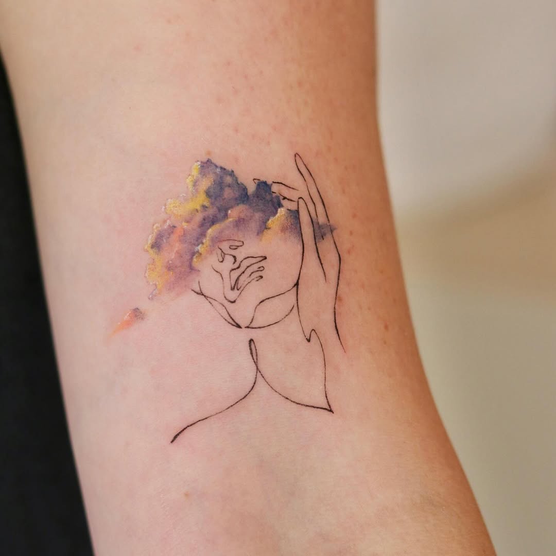 26 Cloud Tattoo Ideas with Sleeve Backgrounds, Stencil Designs, Realistic Heavens, Anime Inspiration
